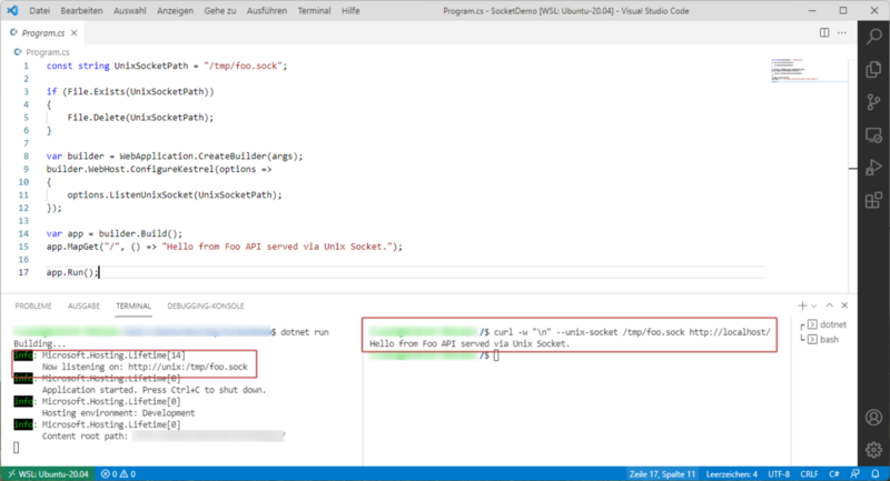 Running the .NET Minimal API directly from Visual Studio Code using WSL2 remote session